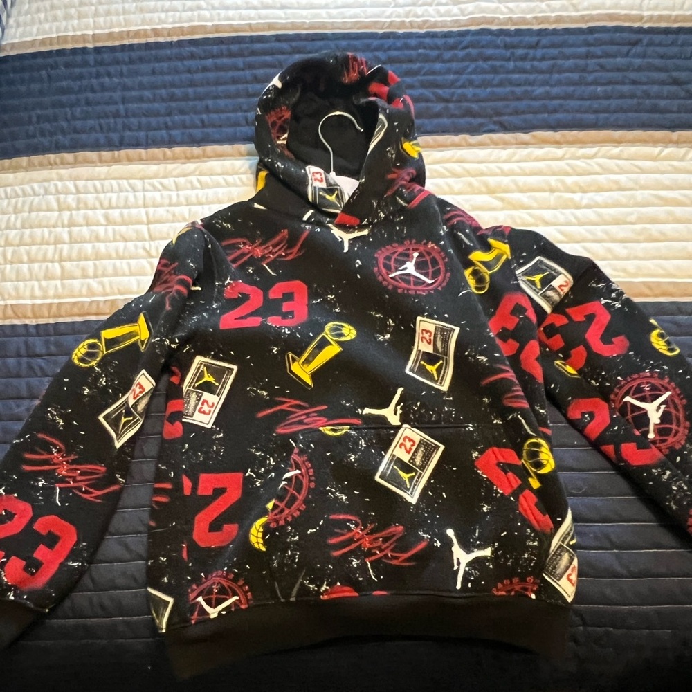 Jordan Black and Red Logo Hoodie Tag Detail